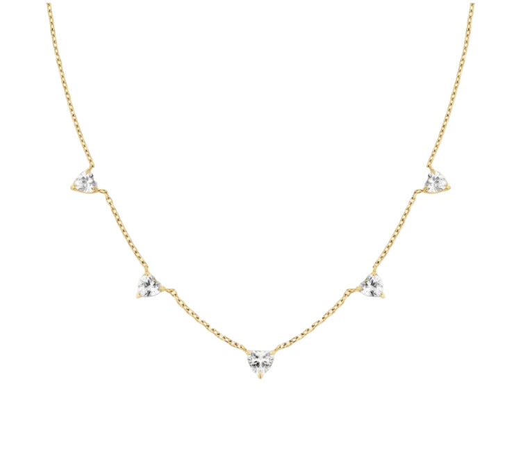 Heart-shaped lab-grown diamond pendant in 14K yellow gold, 2.69 ctw